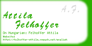 attila felhoffer business card
